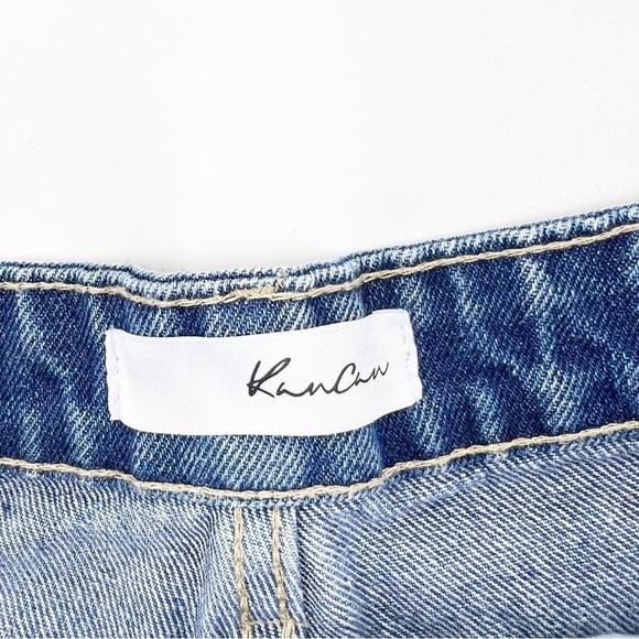 ✅ KanCan Blue Denim Distressed High Rise Festival Jean Shorts Women Size Medium - Picture 8 of 9